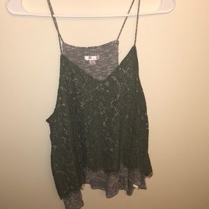 Green and Grey Layered Xhilaration Tank Top
